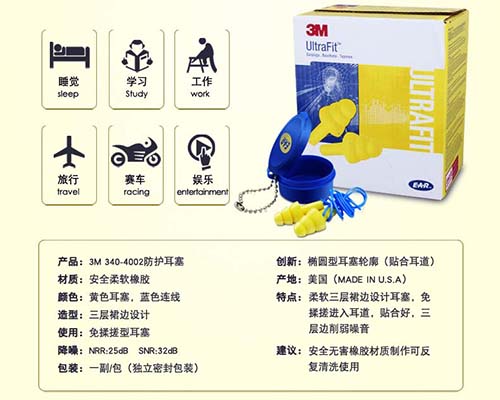 3M 340-4002ULTRAFIT 圣诞树型带线 听力防护 耳塞5.jpg